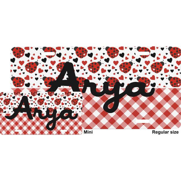 Ladybugs & Gingham License Plate (Sizes)