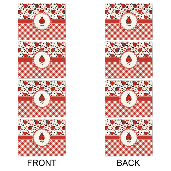 Ladybugs & Gingham Linen Placemat - APPROVAL Set of 4 (double sided)