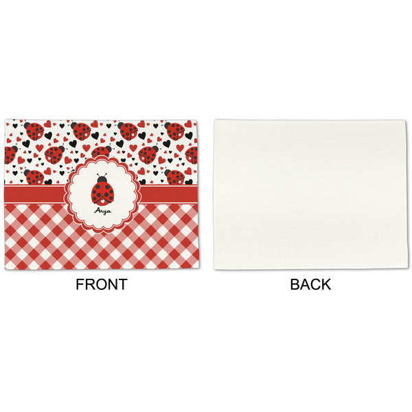 Ladybugs & Gingham Linen Placemat - APPROVAL Single (single sided)