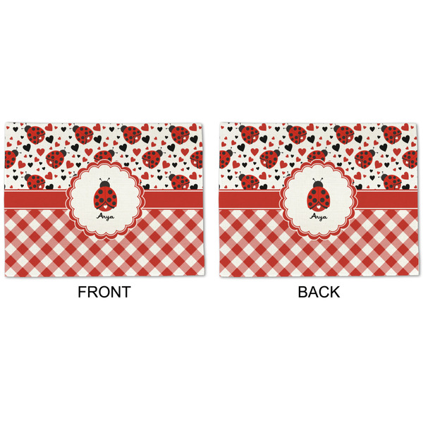 Ladybugs & Gingham Linen Placemat - APPROVAL (double sided)