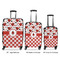 Ladybugs & Gingham Luggage Bags all sizes - With Handle