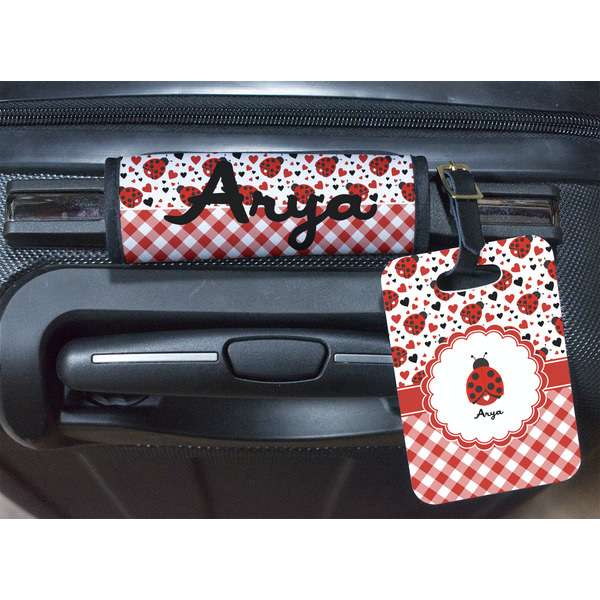 Ladybugs & Gingham Luggage Wrap & Tag