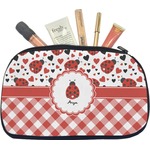 Ladybugs & Gingham Makeup / Cosmetic Bag - Medium (Personalized)