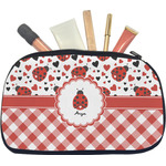 Ladybugs & Gingham Makeup / Cosmetic Bag - Medium (Personalized)