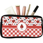 Ladybugs & Gingham Makeup / Cosmetic Bag - Small (Personalized)
