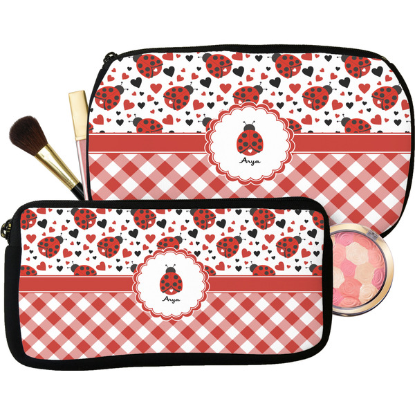 Ladybugs & Gingham Makeup / Cosmetic Bag (Select Size)