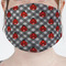 Ladybugs & Gingham Mask - Pleated (new) Front View on Girl