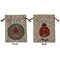 Ladybugs & Gingham Medium Burlap Gift Bag - Front and Back