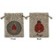Ladybugs & Gingham Medium Burlap Gift Bag - Front & Back (Personalized)