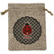 Ladybugs & Gingham Medium Burlap Gift Bag - Front