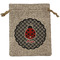 Ladybugs & Gingham Medium Burlap Gift Bag - Front (Personalized)