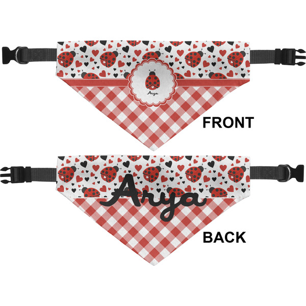Ladybugs & Gingham Medium Dog Bandana Approval