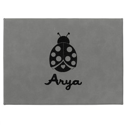 Ladybugs & Gingham Medium Gift Box w/ Engraved Leather Lid (Personalized)