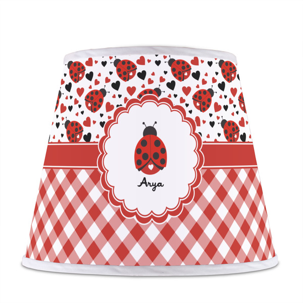 Ladybugs & Gingham Poly Film Empire Lampshade - Front View