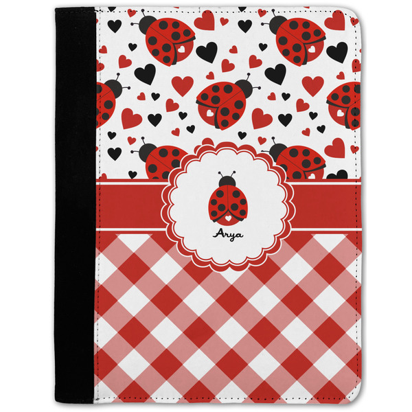 Custom Ladybugs & Gingham Notebook Padfolio - Medium w/ Name or Text