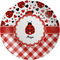 Ladybugs & Gingham Melamine Plate (Personalized)