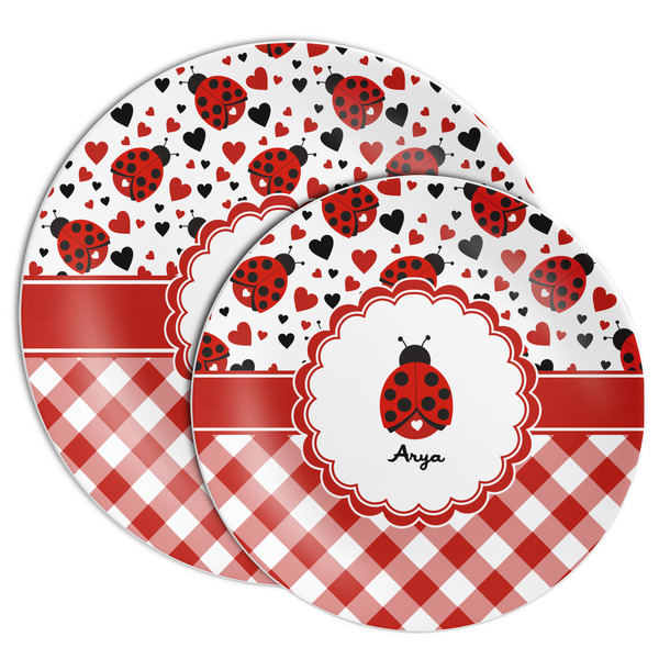 Ladybugs & Gingham Melamine Plates - PARENT/MAIN