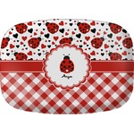 Ladybugs & Gingham Melamine Platter (Personalized)