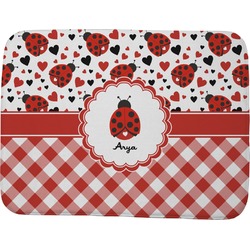 Ladybugs & Gingham Memory Foam Bath Mat - 48"x36" (Personalized)