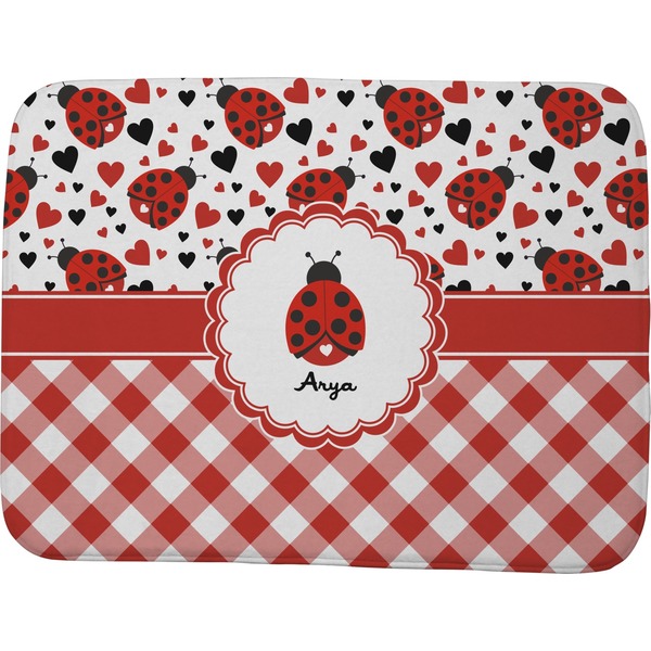 Ladybugs & Gingham Memory Foam Bath Mat 48 X 36