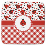 Ladybugs & Gingham Memory Foam Bath Mat - 48"x48" (Personalized)