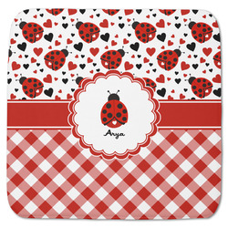 Ladybugs & Gingham Memory Foam Bath Mat - 48"x48" (Personalized)