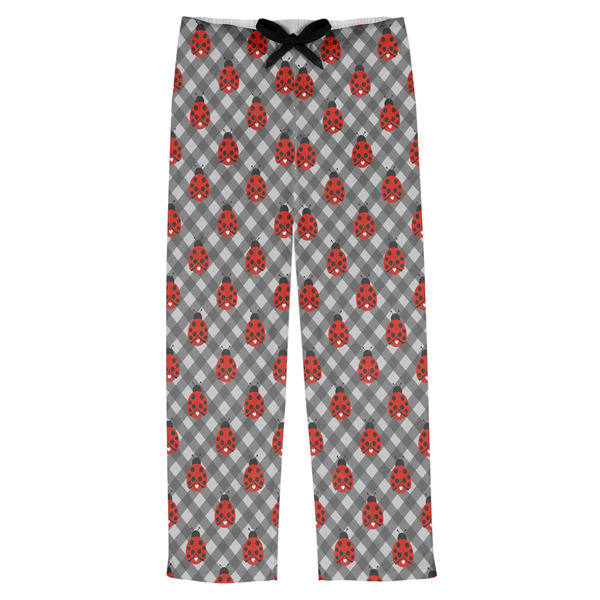 Custom Ladybugs & Gingham Mens Pajama Pants - S