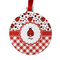 Ladybugs & Gingham Metal Ball Ornament - Front