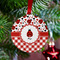 Ladybugs & Gingham Metal Ball Ornament - Lifestyle