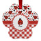 Ladybugs & Gingham Metal Paw Ornament - Front