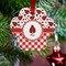 Ladybugs & Gingham Metal Paw Ornament - Lifestyle