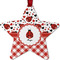 Ladybugs & Gingham Metal Star Ornament - Front