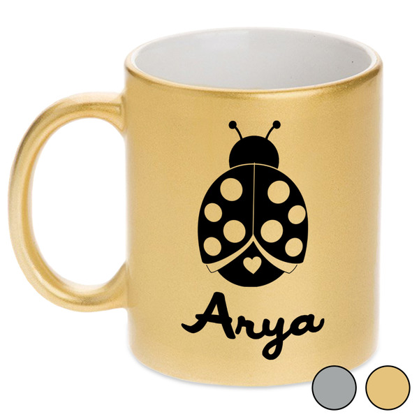 Ladybugs & Gingham Metallic Mugs