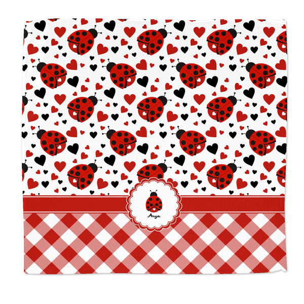Custom Ladybugs & Gingham Microfiber Dish Rag (Personalized)