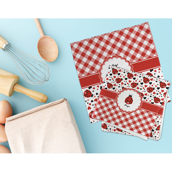 Ladybugs & Gingham Microfiber Dish Rag - LIFESTYLE