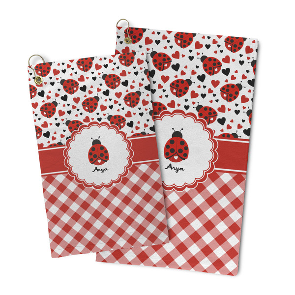 Ladybugs & Gingham Microfiber Golf Towel - PARENT/MAIN