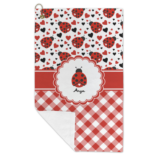 Ladybugs & Gingham Microfiber Golf Towels - FOLD