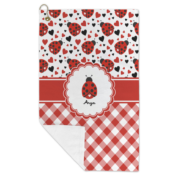 Ladybugs & Gingham Microfiber Golf Towels - FOLD