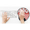 Ladybugs & Gingham Mouse Pad with Wrist Rest - LIFESYTLE 2 (in use)