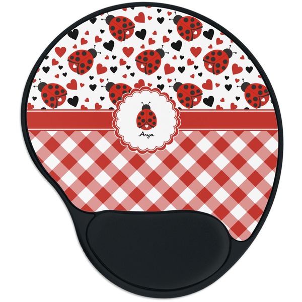Custom Ladybugs & Gingham Mouse Pad with Wrist Support