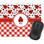 Ladybugs & Gingham Rectangular Mouse Pad (Personalized)