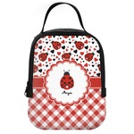 Ladybugs & Gingham Neoprene Lunch Tote (Personalized)