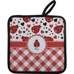 Ladybugs & Gingham Pot Holder w/ Name or Text