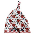 Ladybugs & Gingham Newborn Hat - Knotted (Personalized)