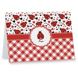 Ladybugs & Gingham Note cards (Personalized)