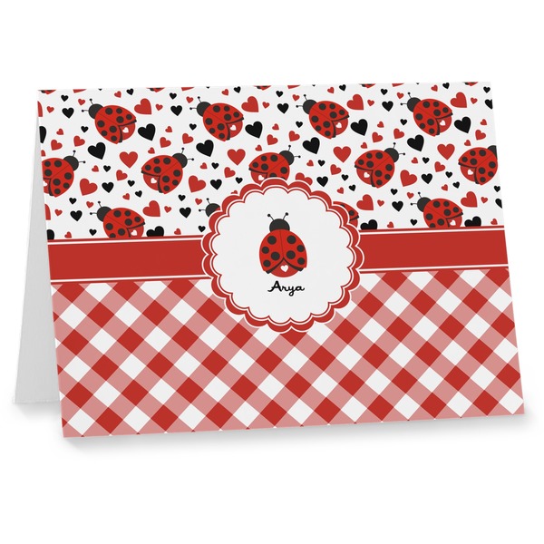 Custom Ladybugs & Gingham Note cards (Personalized)