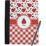 Ladybugs & Gingham Notebook Padfolio - Large w/ Name or Text