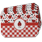 Ladybugs & Gingham Dining Table Mat - Octagon w/ Name or Text