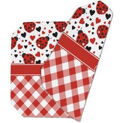Ladybugs & Gingham Dining Table Mat - Octagon (Double-Sided) w/ Name or Text