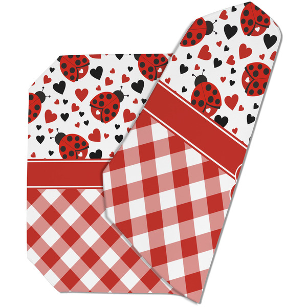 Custom Ladybugs & Gingham Dining Table Mat - Octagon (Double-Sided) w/ Name or Text